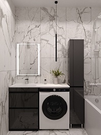 Style Line Мебель для ванной Даймонд 120 L Glass Люкс Plus черная – фотография-17